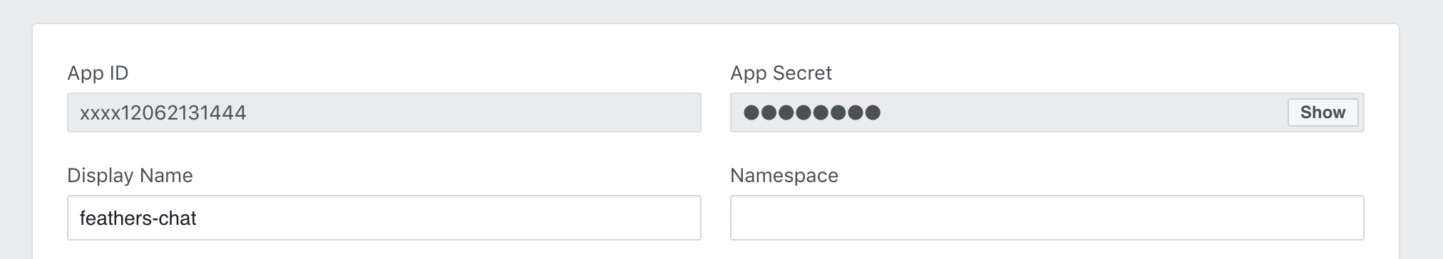 Facebook app settings